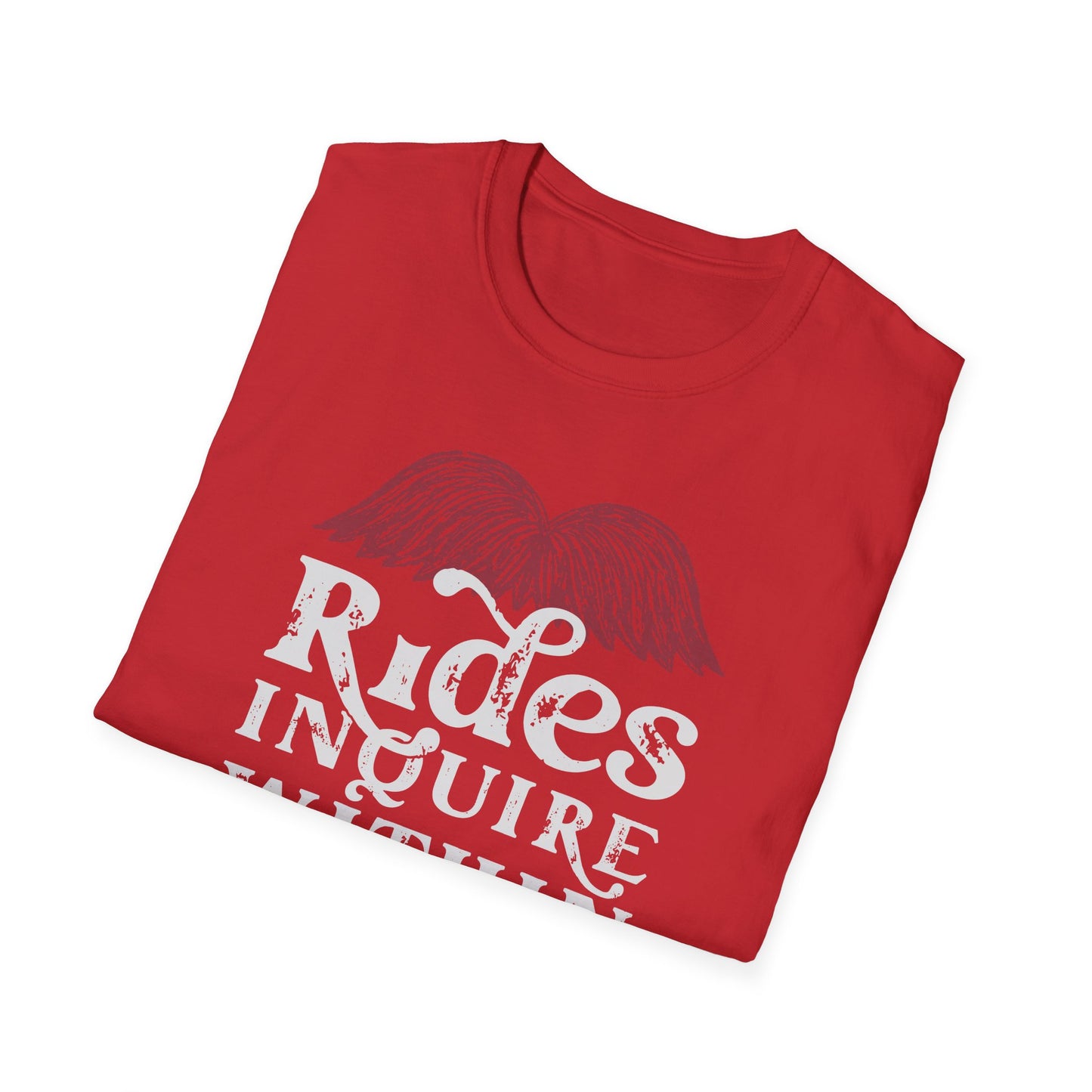 Mustache Rides - Inquire Within Cotton T-Shirt
