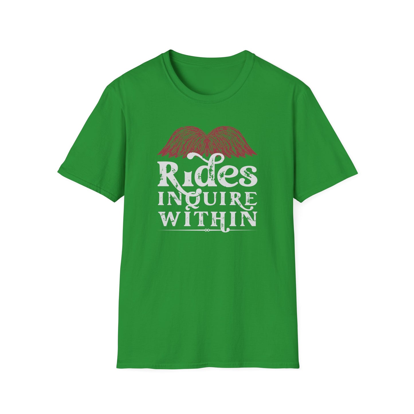 Mustache Rides - Inquire Within Cotton T-Shirt