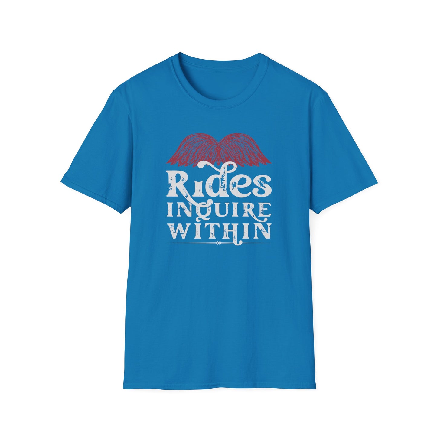 Mustache Rides - Inquire Within Cotton T-Shirt