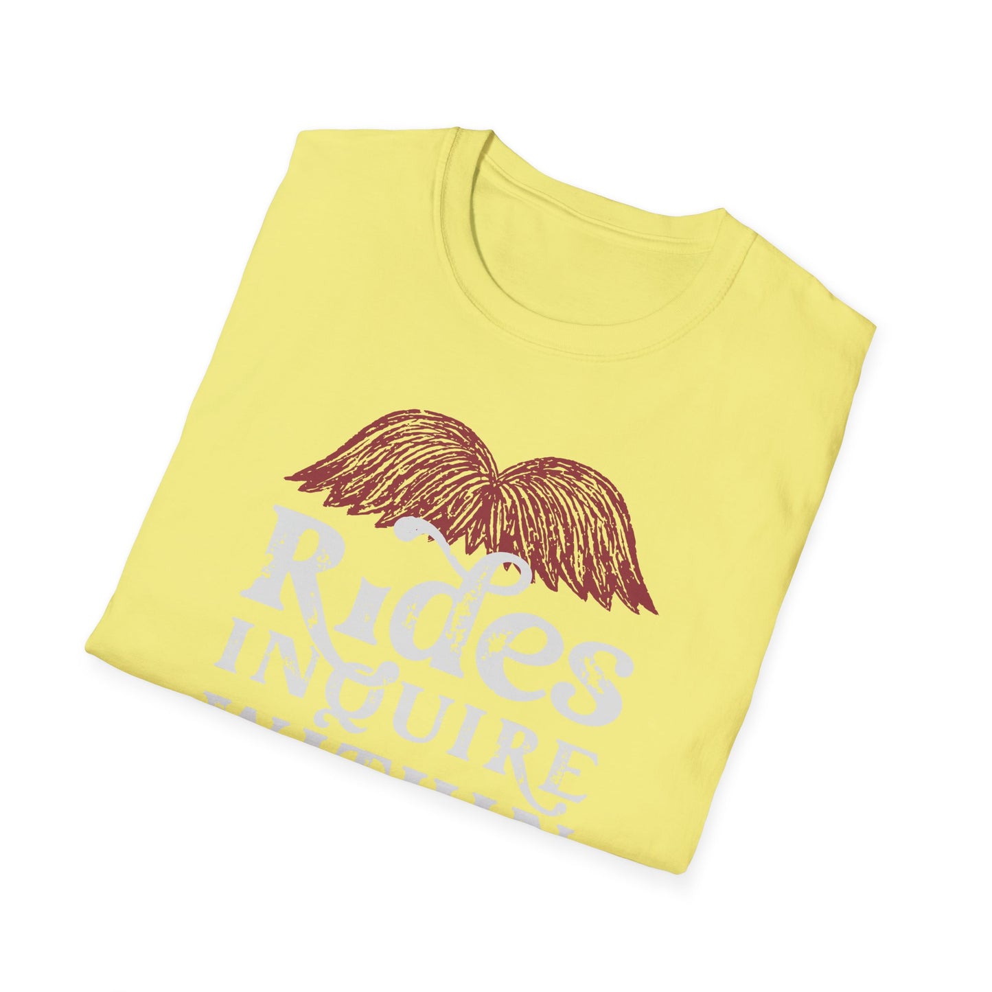 Mustache Rides - Inquire Within Cotton T-Shirt