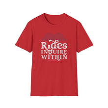 Load image into Gallery viewer, Mustache Rides - Inquire Within Cotton T-Shirt
