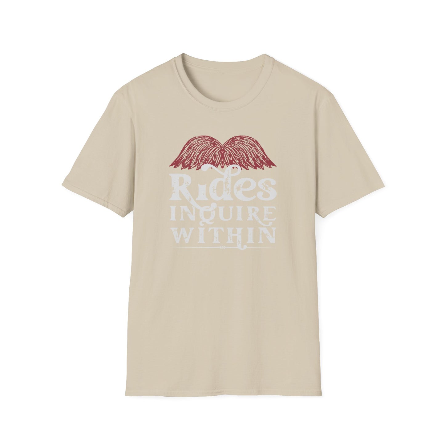 Mustache Rides - Inquire Within Cotton T-Shirt