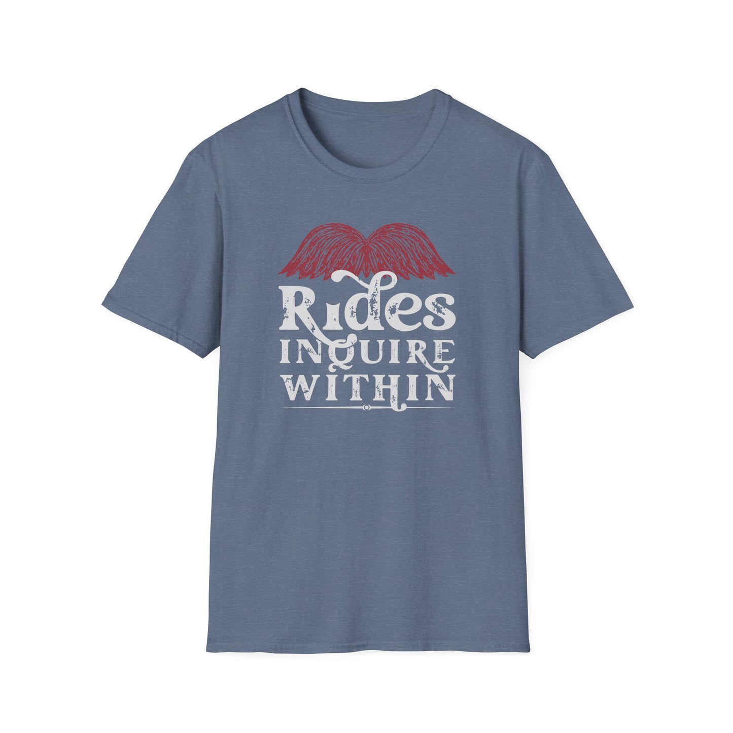 Mustache Rides - Inquire Within Cotton T-Shirt
