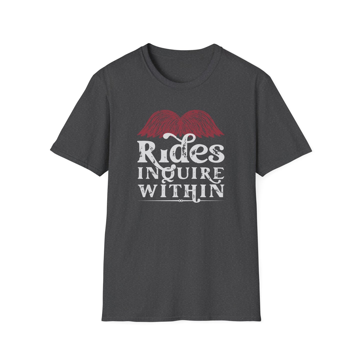 Mustache Rides - Inquire Within Cotton T-Shirt