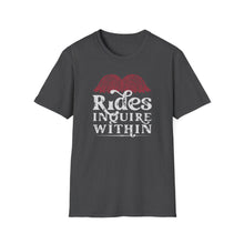 Load image into Gallery viewer, Mustache Rides - Inquire Within Cotton T-Shirt
