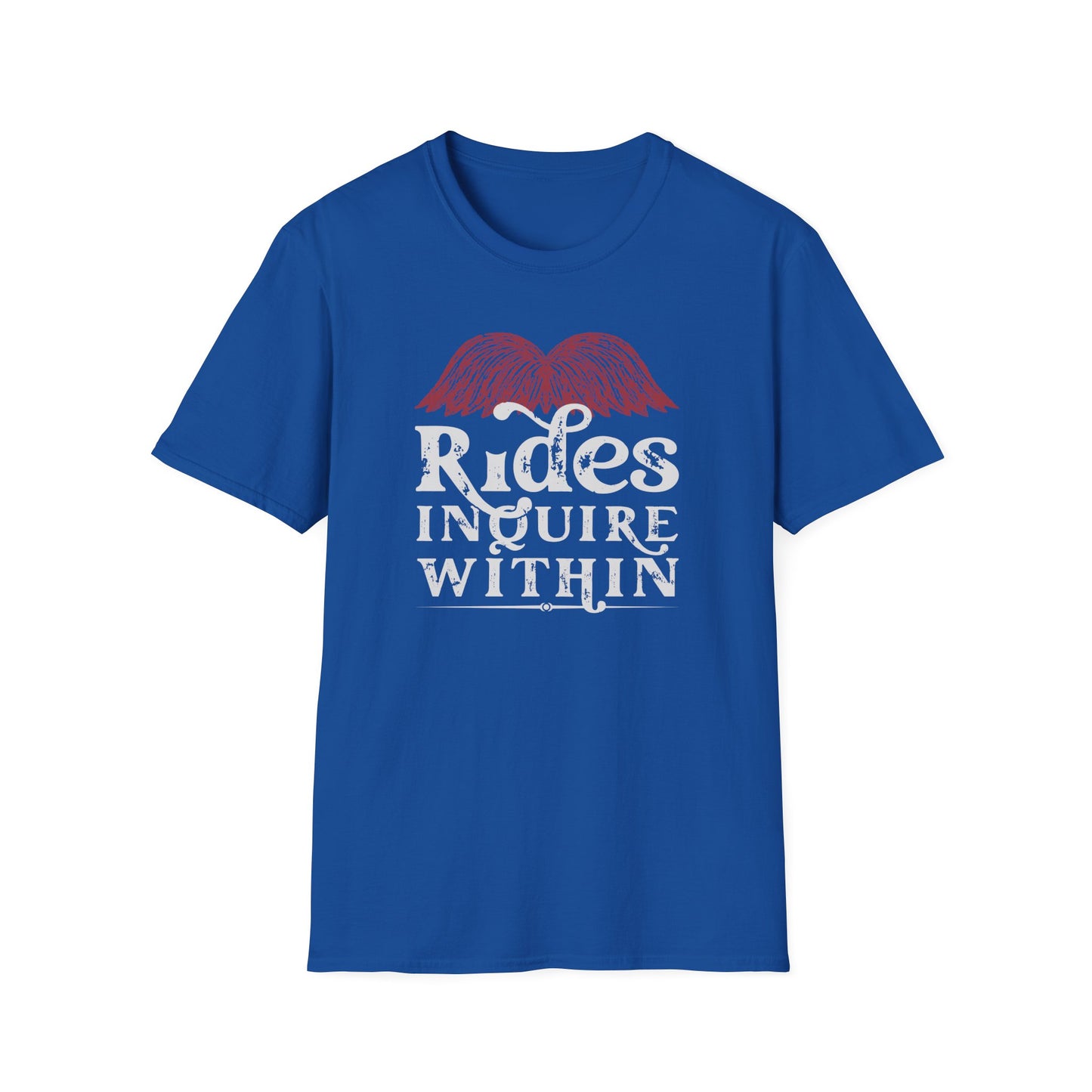 Mustache Rides - Inquire Within Cotton T-Shirt