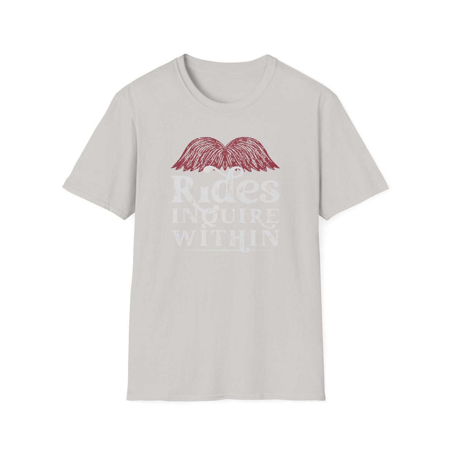 Mustache Rides - Inquire Within Cotton T-Shirt