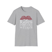 Load image into Gallery viewer, Mustache Rides - Inquire Within Cotton T-Shirt
