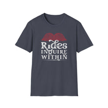 Load image into Gallery viewer, Mustache Rides - Inquire Within Cotton T-Shirt

