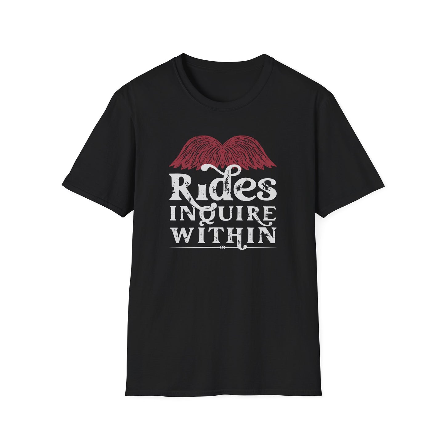 Mustache Rides - Inquire Within Cotton T-Shirt