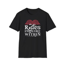 Load image into Gallery viewer, Mustache Rides - Inquire Within Cotton T-Shirt
