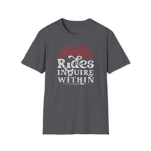 Load image into Gallery viewer, Mustache Rides - Inquire Within Cotton T-Shirt
