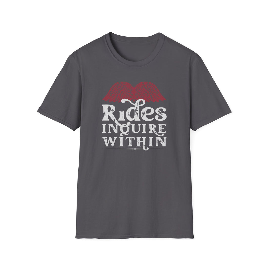 Mustache Rides - Inquire Within Cotton T-Shirt