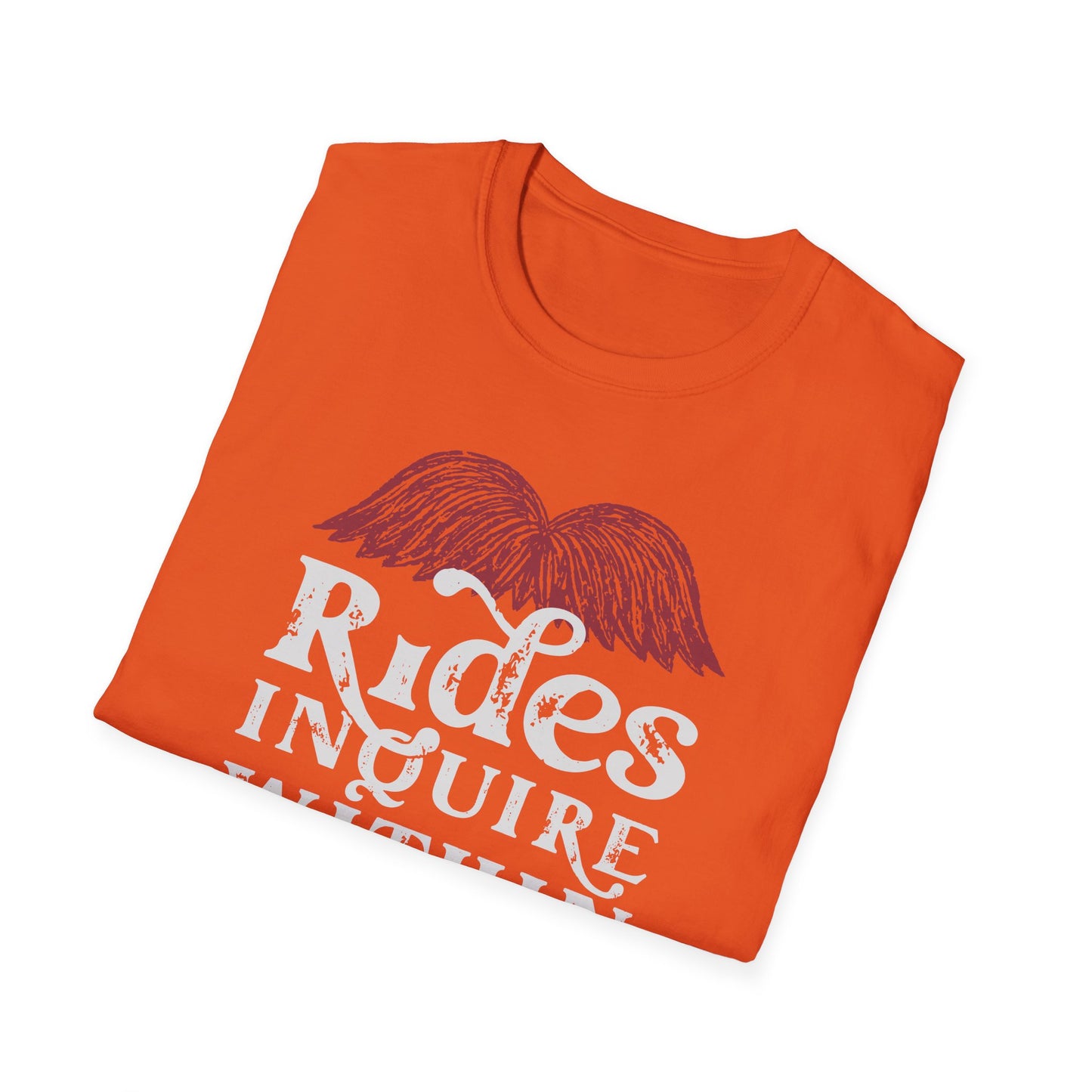 Mustache Rides - Inquire Within Cotton T-Shirt