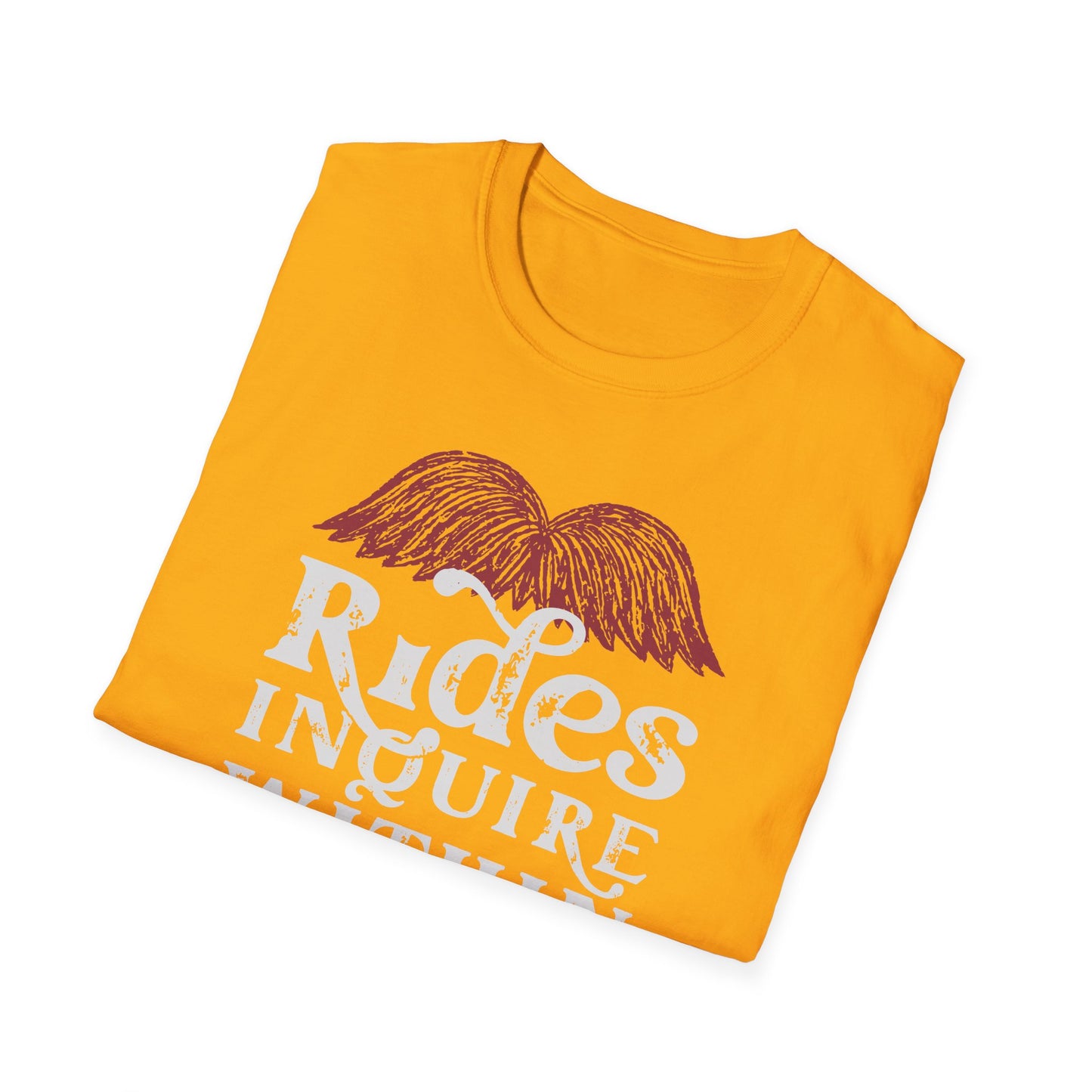 Mustache Rides - Inquire Within Cotton T-Shirt