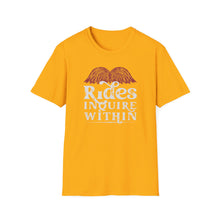 Load image into Gallery viewer, Mustache Rides - Inquire Within Cotton T-Shirt

