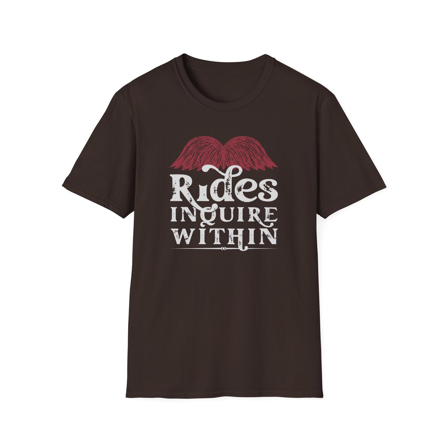 Mustache Rides - Inquire Within Cotton T-Shirt