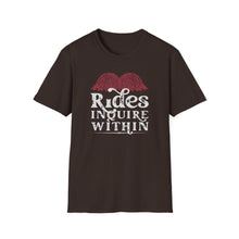 Load image into Gallery viewer, Mustache Rides - Inquire Within Cotton T-Shirt
