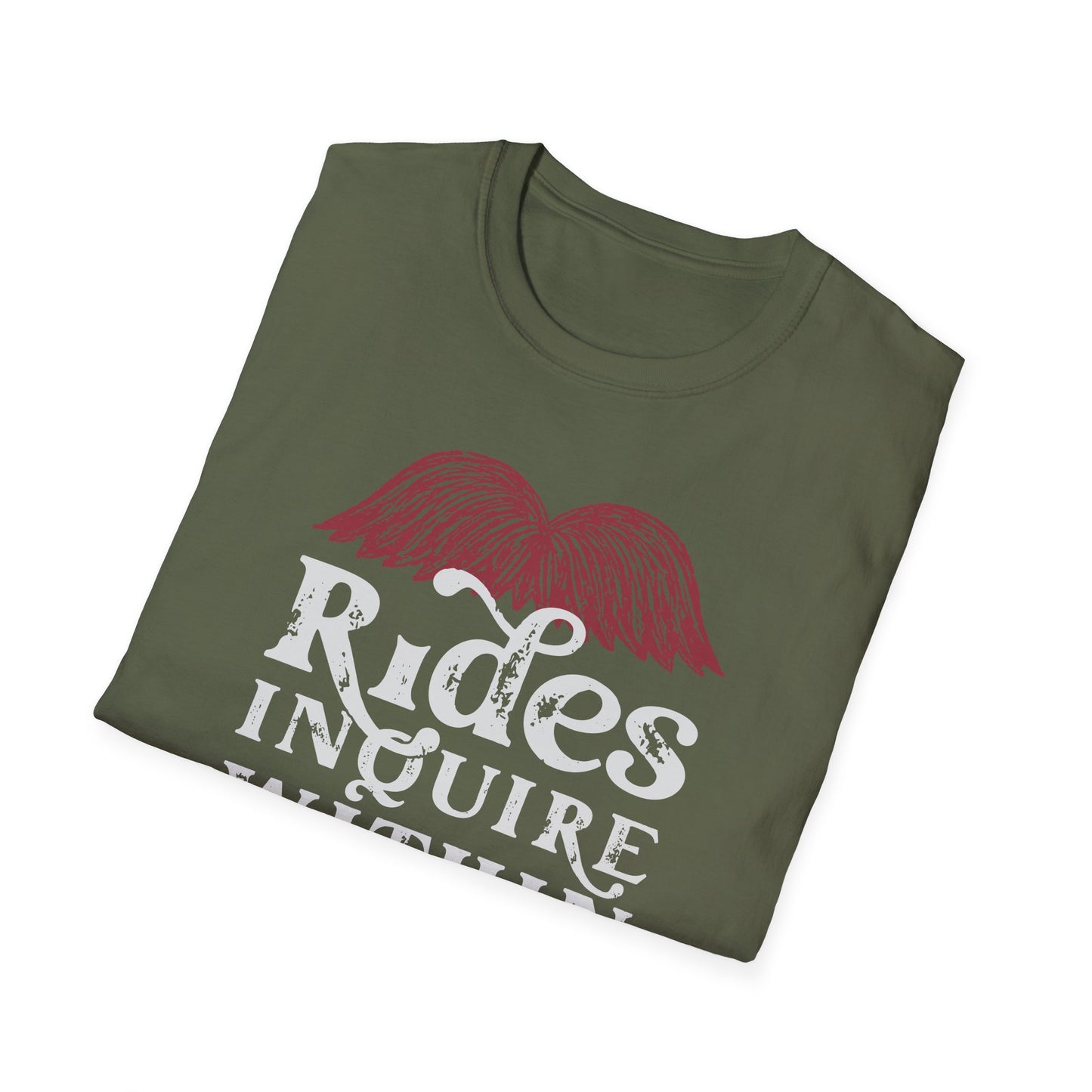 Mustache Rides - Inquire Within Cotton T-Shirt