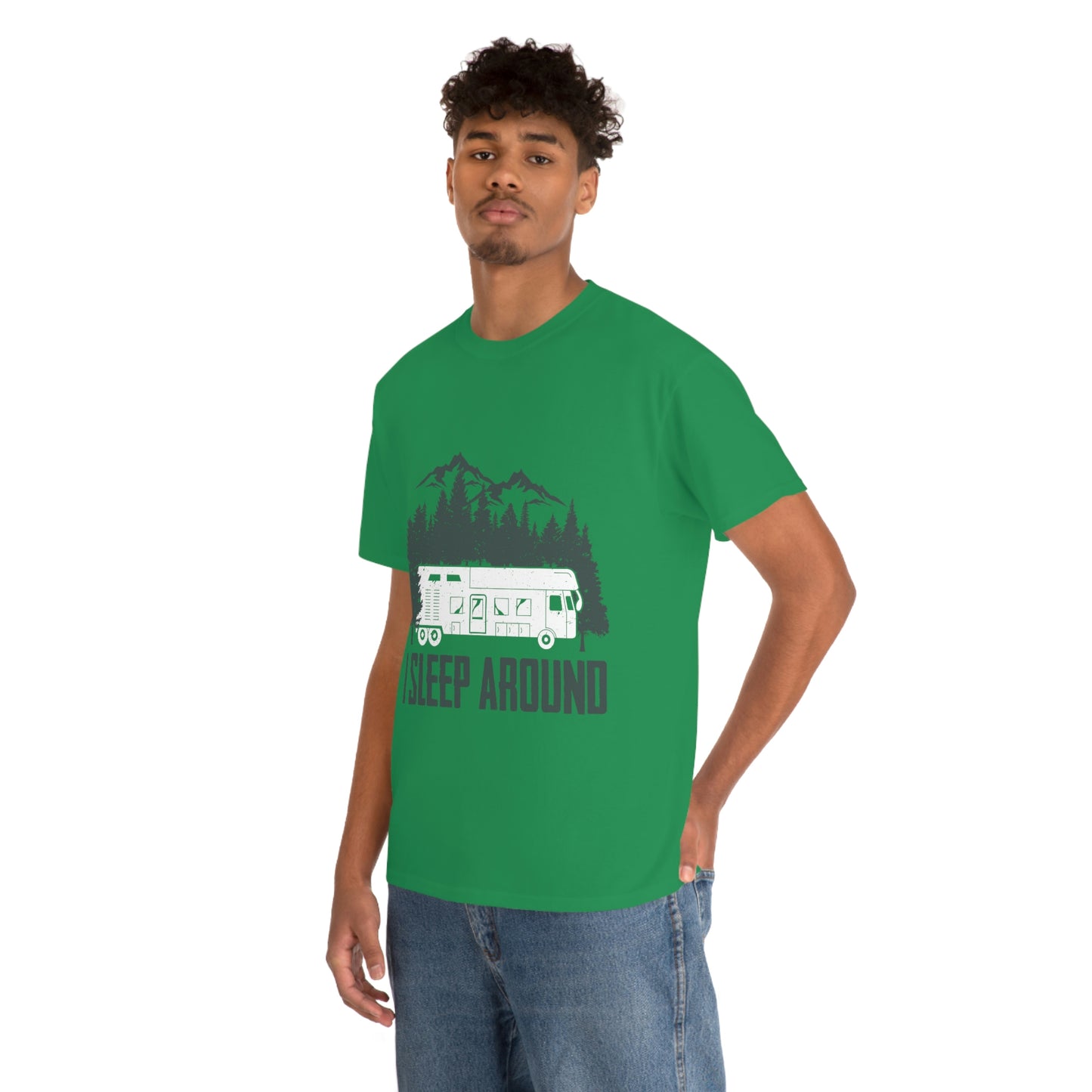 I Sleep Around Cotton - Funny Outdoors Shirt