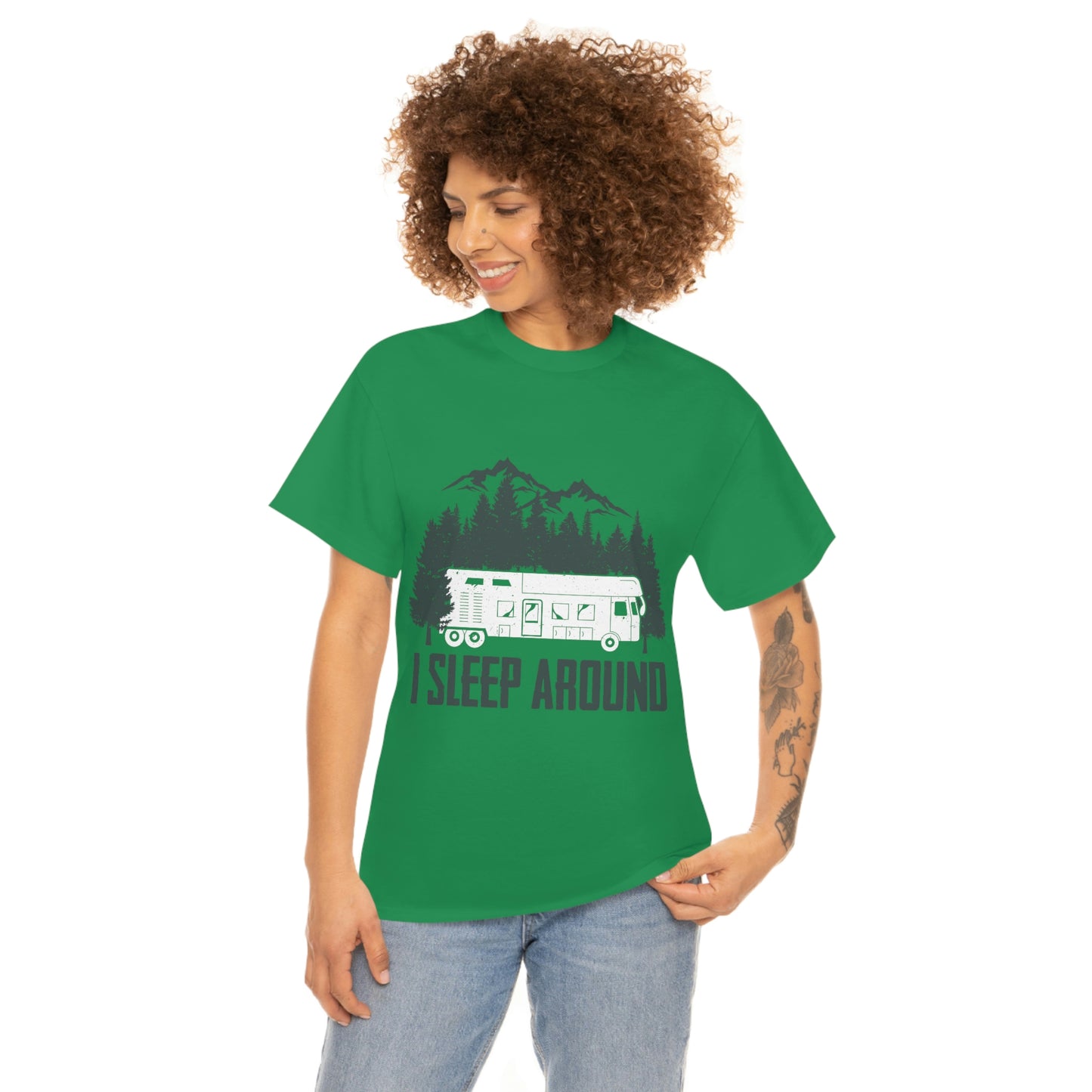 I Sleep Around Cotton - Funny Outdoors Shirt